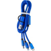 Nylonový nabíjací kábel Leif, modrá cobalt