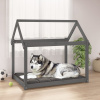 vidaXL Posteľ pre psa sivá 111x80x100 cm borovicový masív 822219