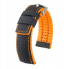 HIRSCH Robby L - ČIERNY/oranžový - 22 mm - Koženo-kaučukový remienok na