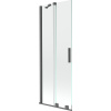Mexen Velar 2-krídla vaňová zástena posuvná 75 x 150 cm, transparentná, pištoľová šedá kartáčovaná - 896-075-000-01-66