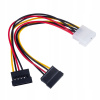 Adaptérový kábel Akyga AK-CA-16 Molex M - 2x SATA F 0,15 m