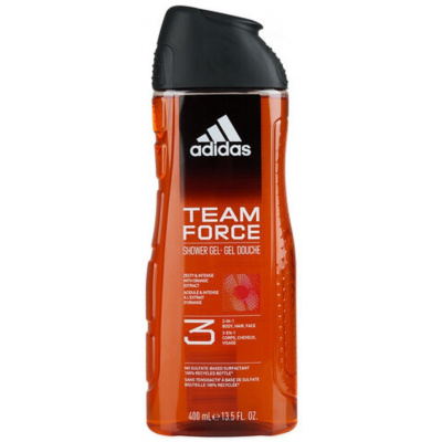 Adidas Team Force 3v1 sprchový gél na telo, vlasy a tvár pre mužov 400 ml
