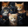 Norimpex Diamantové maľovanie Rodinný mačací portrét 40x30cm