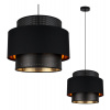 Light Home Závesné svietidlo Asti, 1x PVC/čierne textilné tienidlo, (fi 35cm), g/c