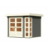 Drevený domček KARIBU KERKO 3 (82927) terragrau LG2949 - m - m2 - plexisklo - 16mm - ks - ks - ks - m2 - nie - nie - pultová (plochá) - 2ks - dvojkrídlové na pántoch - 2ks - 1,95m - 19mm - 85kg/m2 - K