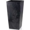 HowHomely PLASTOVÝ KVETINÁČ PORTO 68X35X35 CM IMITÁCIA BETÓNU ČIERNA