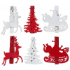 Vianočné dekoračné štipce bielo-červené 6ks 4,5x5cm
