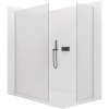 CERANO - Sprchová zástena Walk-in Crystal TL/P - 8 mm - bezvzperový systém - čierna matná, mliečne sklo - 140x80x200 cm