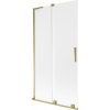 Mexen Velar L, 2-krídlová posuvná vaňová zástena 100 x 150 cm, 8mm sklo námraza, zlatá lesklá, 896-100-003-31-50