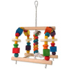 Hračka BIRD JEWEL závesná drevená, farebná - so zvončekom 40cm