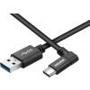 AVACOM datový a nabíjecí kabel USB - USB Type-C, 100cm, konektor v úhlu 90°, černý DCUS-TPCLR-10K