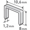 Spony, balenie 1000 ks, 8 mm, 10,6x0,52x1,2 mm EXTOL PREMIUM