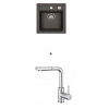Alveus ATROX 10 SET kuchynský granit. drez so sifón. 40x50 Black + batéria SIROS Chróm ATROX10G91+SIROSCHROM