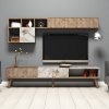ASIR Milan - Walnut, White Marble obývacia stena, orech/biela