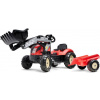 Falk FALK - Šlapací traktor Kiddy Farm s nakladačem a vlečkou