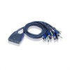 KVM switch/prepínač 4PC, VGA, USB, star+audio, káble 0.9/1.2m
