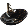 Rea PAMELA BLACK MARBLE SHINY UMÝVADLO NA DOSKU, imitácia kameňa keramické REA-U5067