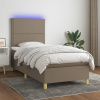 Box spring postel s matrací a LED taupe 90x190 cm textil 3135321