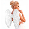 Anjelské krídla anjela biele 50x50 cm vianočná hra