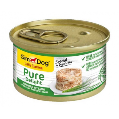 Gimdog Pure Delight kuřecí s jehněčím 85 g