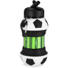 Spokey CORT Skládací silikonová láhev, 520 ml, fotbalový míč