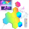 10 ks šesťuholníkové vnútorné LED nástenné svietidlo RGB, ovládanie aplikáciou + diaľkový ovládač