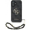 Guess PU 4G Metal Logo Strap Zadní Kryt pro iPhone 16 Black GUHCP16SP4GMGSK (GUHCP16SP4GMGSK)