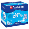 Verbatim CD-R 80 / 700 MB, 52x Speed, AZO Crystal, Jewel Case - 10 ks (43327)