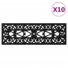 vidaXL Schodiskové stupne 10 ks 25x75 cm guma - Čierna - 137943-247588