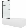 Mexen Vega obdĺžniková vaňa 150 x 70 cm s obkladom a 1-krídlovou sprchovou zástenou 70 cm, čierny vzor - 550115070X9307017077