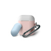 Elago Airpods Silicone Duo Hang Case - Pink/ White, Pastel Blue EAPDH-PK-WHPBL