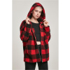 Women's Sherpa Oversized Check hooded jacket burnt/blk čierna | tmavočervená | červená S Urban Classics 4053838469866