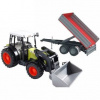 Bruder 02112 Traktor CLAAS NECTIS s čelným nakladačom a vozom