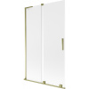 Mexen Velar L, 2-krídlová posuvná vaňová zástena 110 x 150 cm, 8mm sklo námraza, zlatá lesklá, 896-110-003-31-50