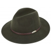 Fiebig - Headwear since 1903 Zelený klobúk fedora plstený s koženým pleteným pásikom - Fiebig Veľkosť: 57 cm (M)