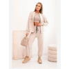 Kesi Włoski Dámsky komplet z viskózy s rozopínacou mikinou a nohavicami béžový