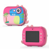 Detský fotoaparát s termotlačiarňou na okamžitú tlač, motív dinosaura Farba ružová.