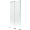 Mexen Velar L, 2-krídlová posuvná vaňová zástena 90 x 150 cm, 8mm číre sklo, brúsená oceľ, 896-090-003-01-97