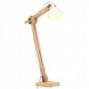 Podlahová lampa, biela, masívne mangové drevo, E27