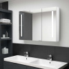 vidaXL LED kúpeľňová zrkadlová skrinka 89x14x62 cm žiarivá biela - Biela - 7040-148828
