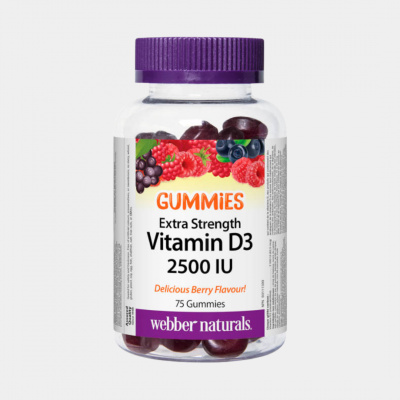 Webber Naturals Vitamín D3 2500 IU Gummies, lesné ovocie