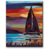 Maľovanie podľa čísel – Plachetnica na jazere, 80 × 100 cm, bez rámu a bez napnutia plátna 8596530026020