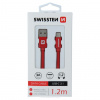 Swissten 71521206 textilný s USB-C konektorom a podporou rýchlonabíjania, červený