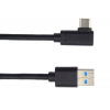 PremiumCord ku31cz3bk USB typ C/M zahnutý konektor 90° - USB 3.0 A/M, 3m (ku31cz3bk)