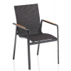 Kettler 0103902-7500 KETTLER DIAMOND stohovatelné, hliníkové křeslo s teakovými područkami - antracit / antracit