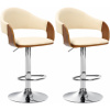 Design-Shop 2x Barová stoličkaNilse - koženka, chróm rám - orech/krém