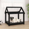 vidaXL Posteľ pre psa čierna 71x55x70 cm borovicový masív 822206