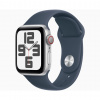 Apple Watch SE 2023 44mm (Strieborný Hliník s Búrkovo Modrým Remienkom), Veľkosť Remienka: M/L