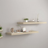 vidaXL Plávajúce nástenné police 2 ks, dubové 80x23,5x3,8 cm, MDF - Hnedá - 63246-18121