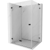 Mexen Lunar-F L, skladací sprchový kút ľavý 100 x 70 cm, 8mm číre sklo, čierny profil, 836L-100-070-70-00-L